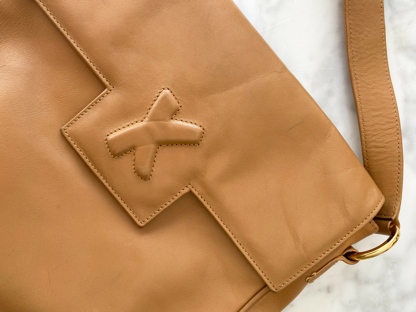 Paloma Picasso Beige Leather Shoulder Bag