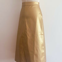 Orange Sherbet Size 8 Gold Faux Leather Pencil Skirt