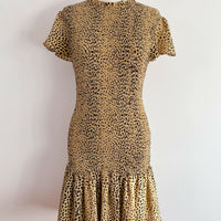 Seed Heritage Size 8 Ruched Animal-Print Mini Dress