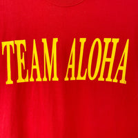 Men's Size L Vintage Team Aloha Red Cotton T-Shirt