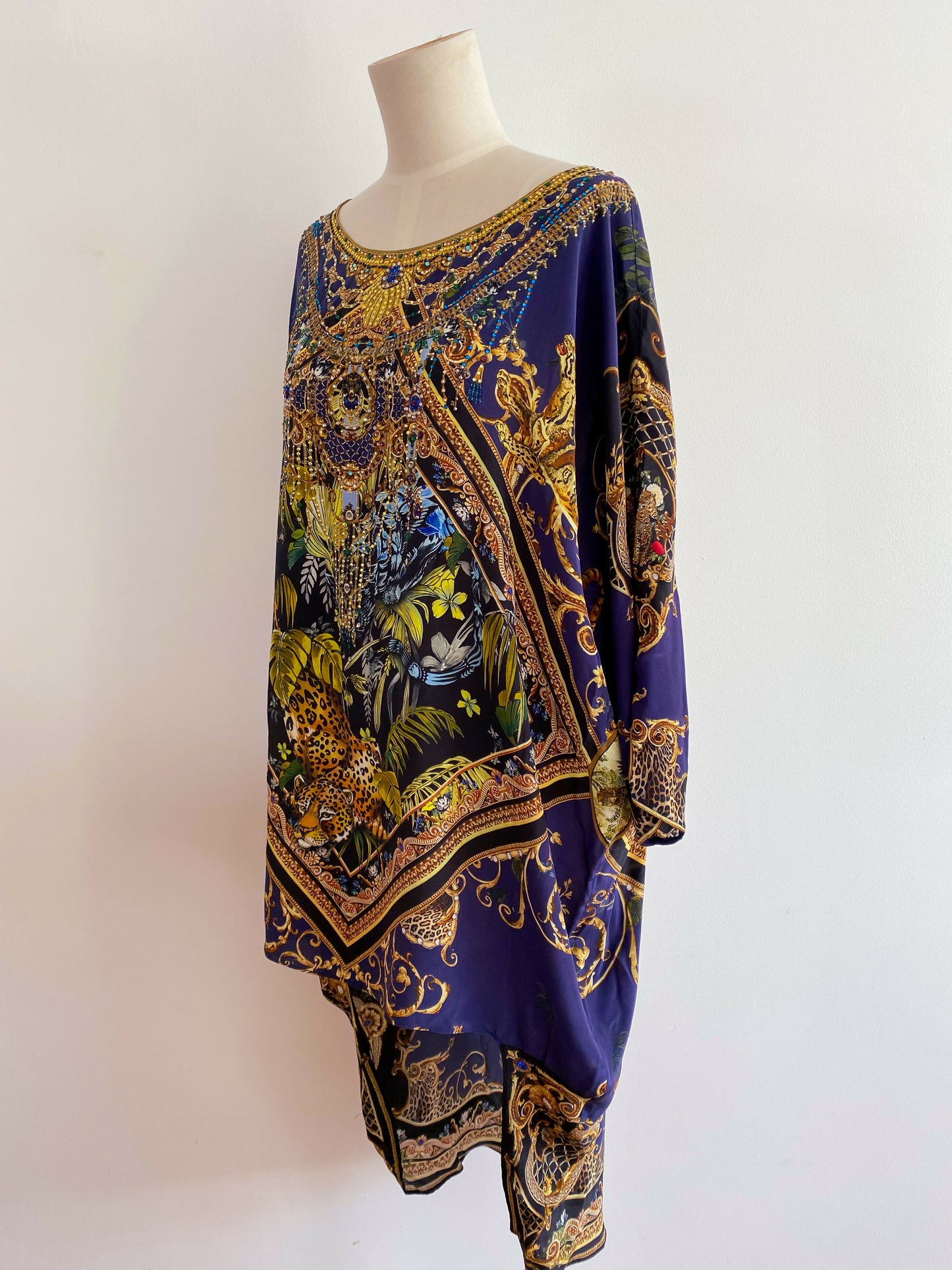 Camilla One Size Embellished Multicolour Kaftan