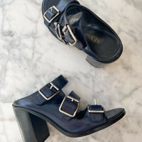 Women's Senso Size 38 Navy Leather Sandals