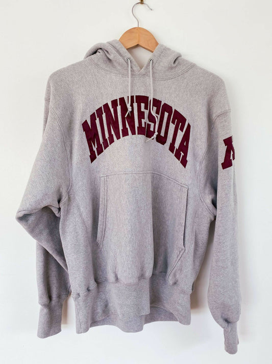 Men's vintage Minnesota Golden Gophers size M grey hooded sweatshirt