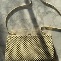 Ultra Mesh Cream Shoulder Bag Clutch