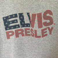 Men's Size L Grey Marle Elvis Presley Cotton-Blend Print T-Shirt