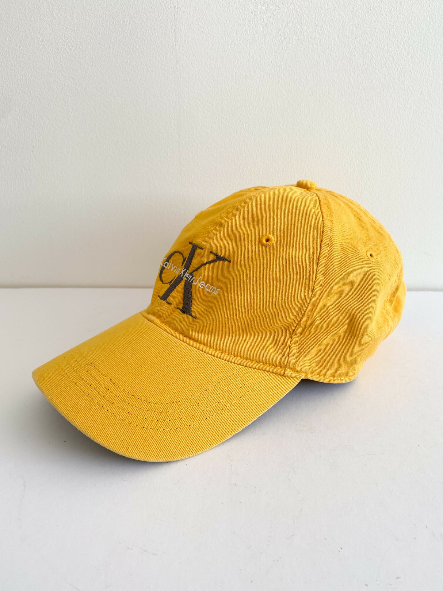 Men's Calvin Klein Jeans Adjustable Yellow Cotton Cap