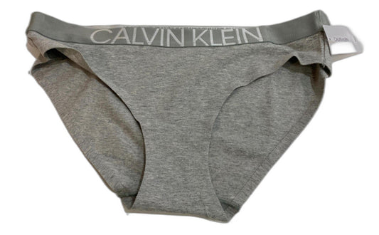 Calvin Klein Cotton Mid Bikini Briefs Grey Heather Ladies Sz M NEW