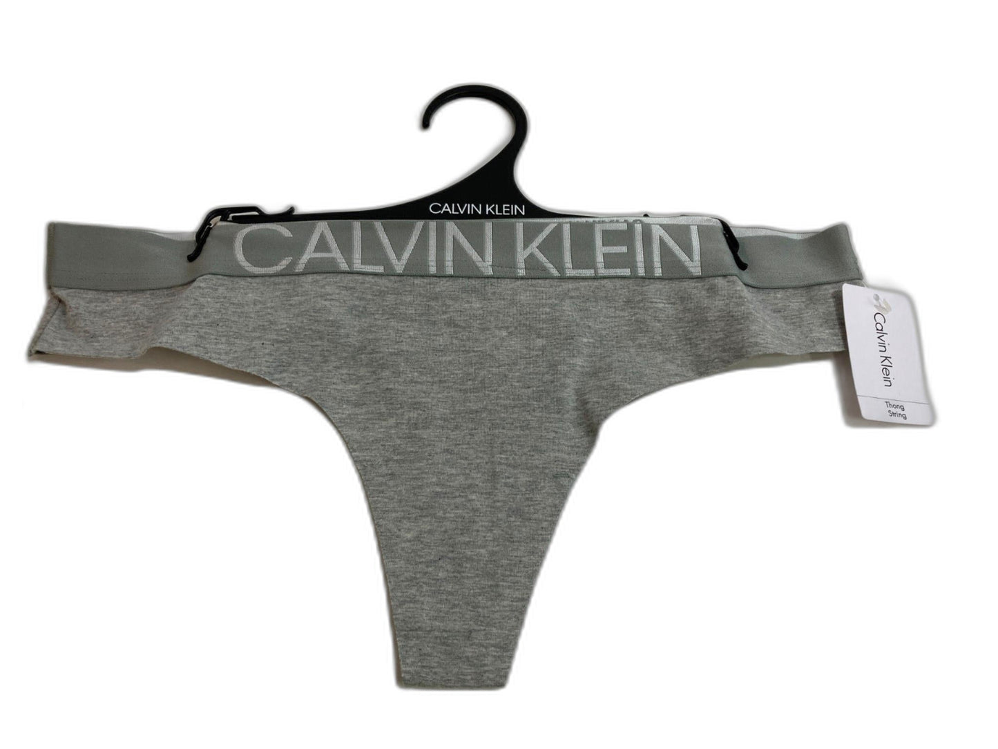 Calvin Klein Cotton Thong String Briefs Grey Heather Ladies Sz M NEW