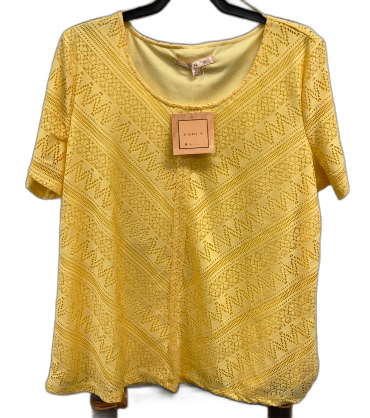 Noni B Vanessa Top Self Design Sunshine Yellow Top Ladies Sz Xl NEW