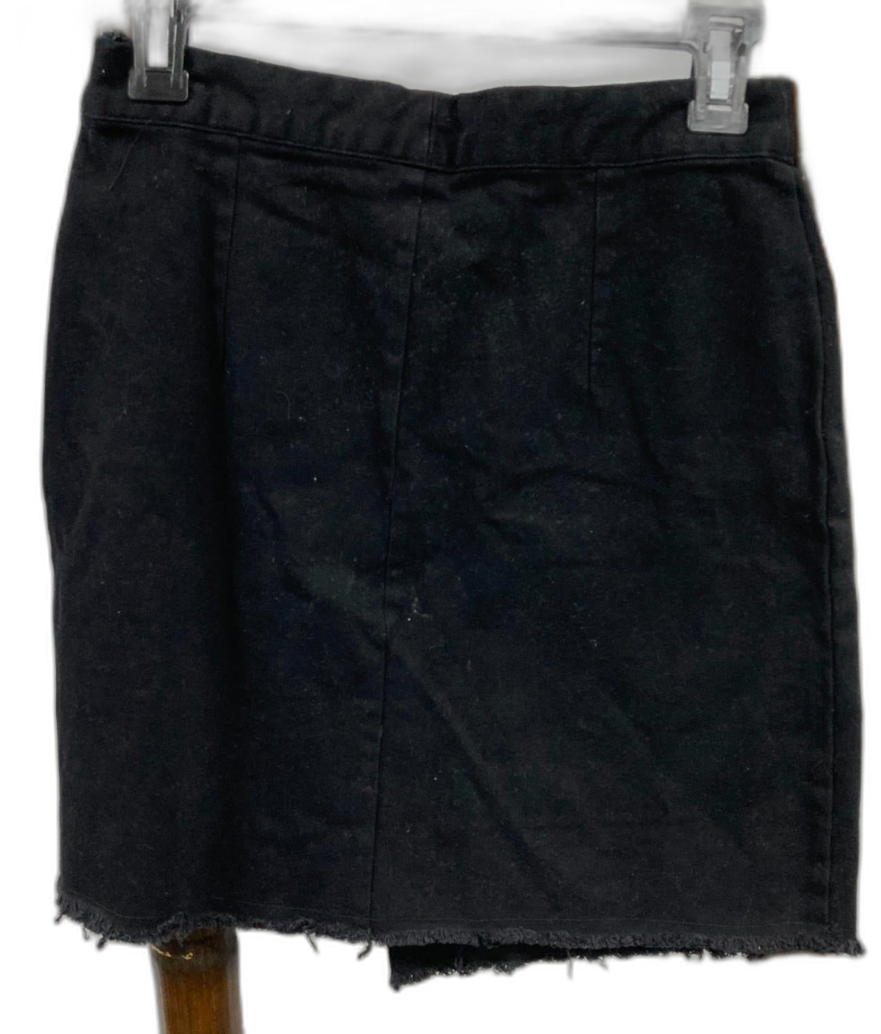 Boohoo Fatima Wrap Front Asymmetric Canvas Black Skirt Ladies Size 6 Rp$89 NEW