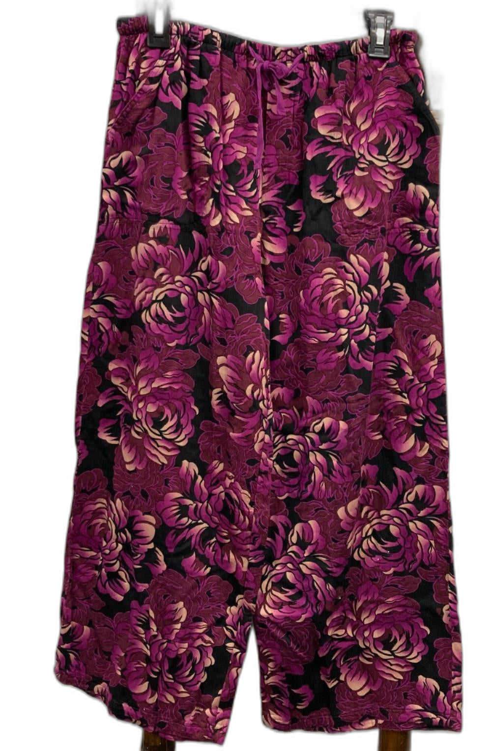 Peter Alexander Wide Leg Floral Leisure Pants Magenta Ladies Size Xs