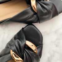 Mollini Size 39 Liberti Embellished Faux Leather Slides