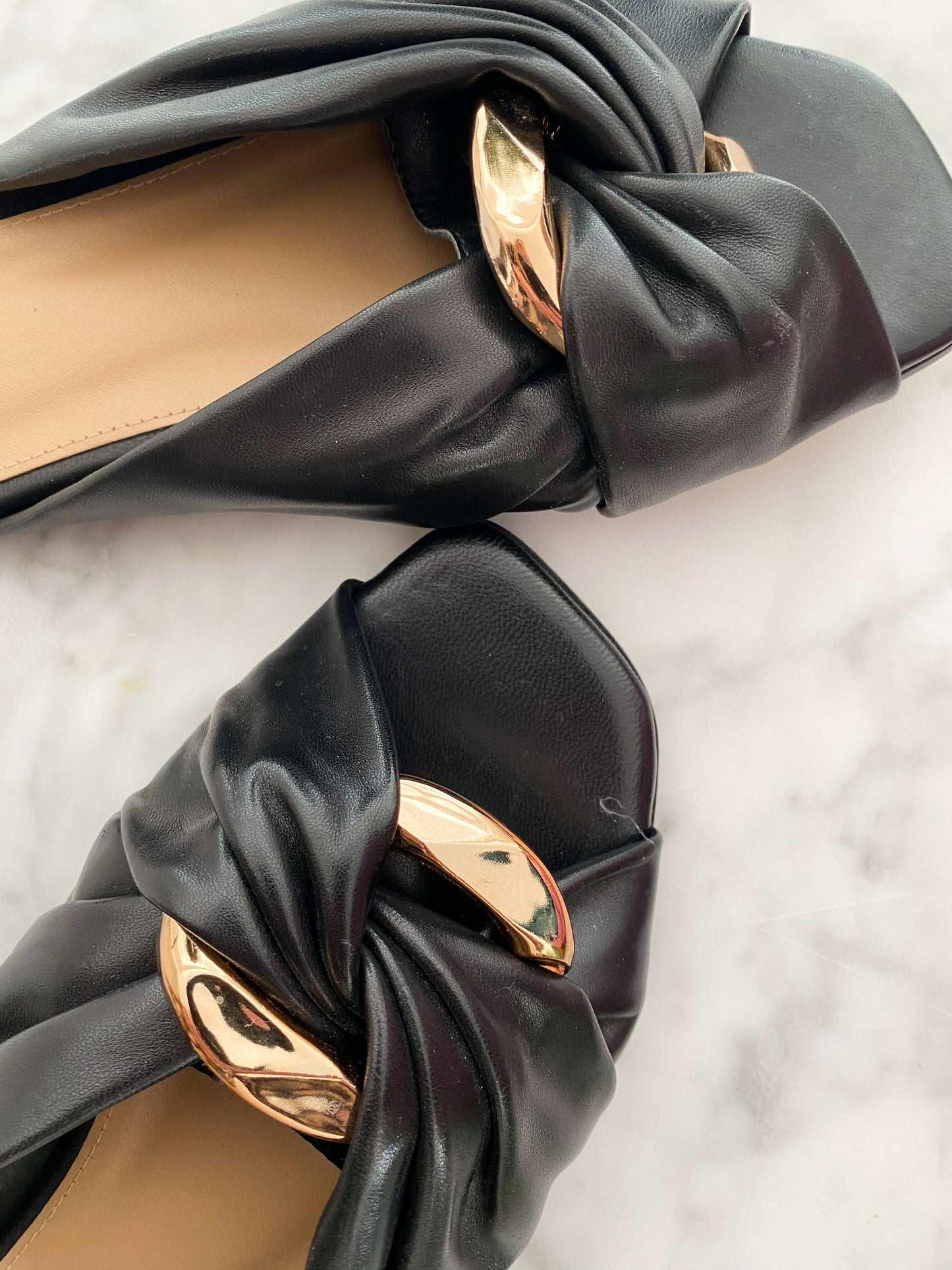 Mollini Size 39 Liberti Embellished Faux Leather Slides