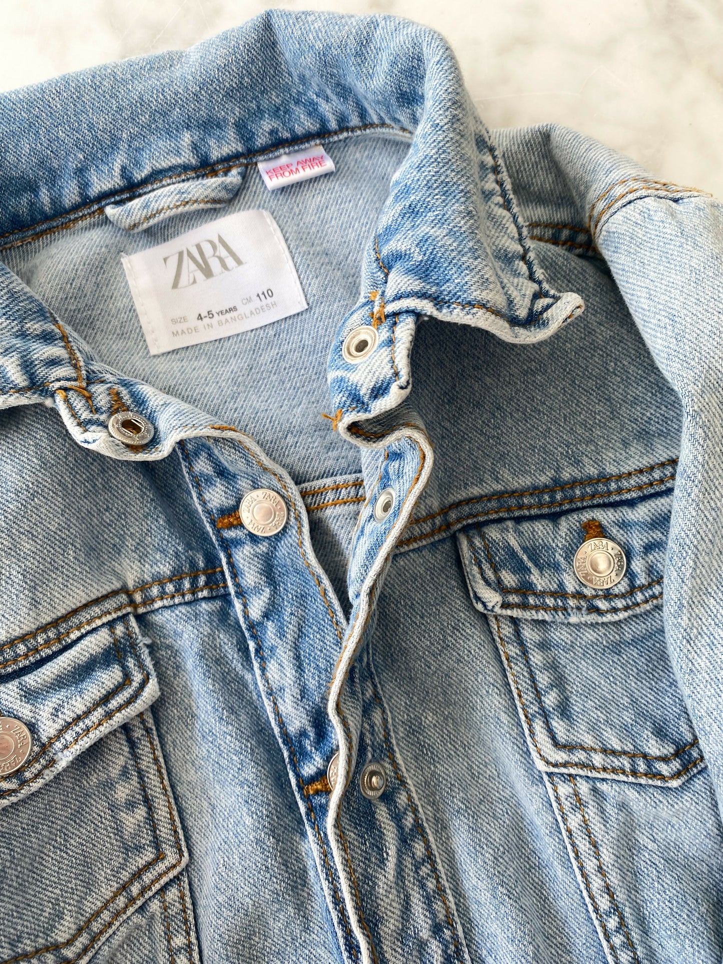 Kids' Zara Size 4-5 Cotton Denim Jacket