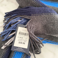 BNWT Gazman Striped Wool-Blend Scarf