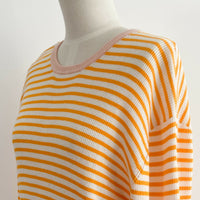 The Upside Size XS Striped Orange Norfolk Lyla Knit T-Shirt