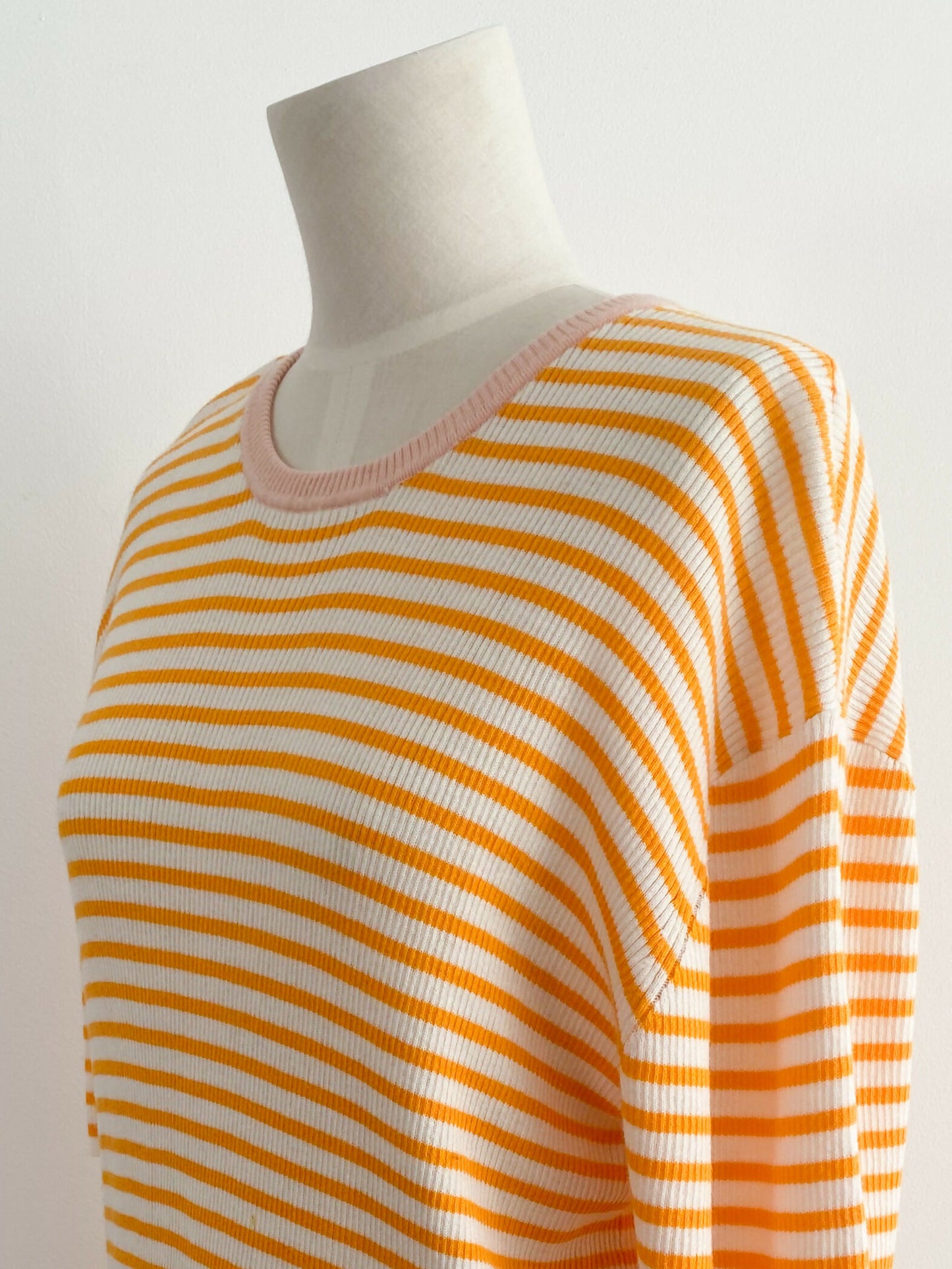 The Upside Size XS Striped Orange Norfolk Lyla Knit T-Shirt