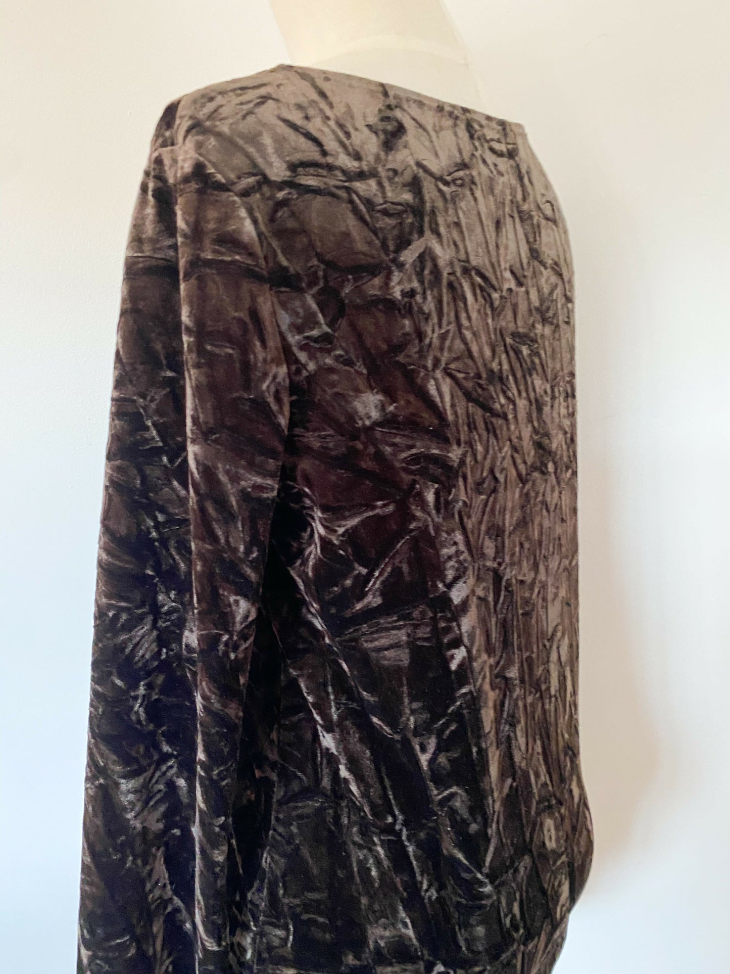 Vintage Simone Turpin Size 8 Brown Crushed Velvet Top