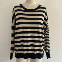 Women's Gorman Size S Navy Striped Pullover