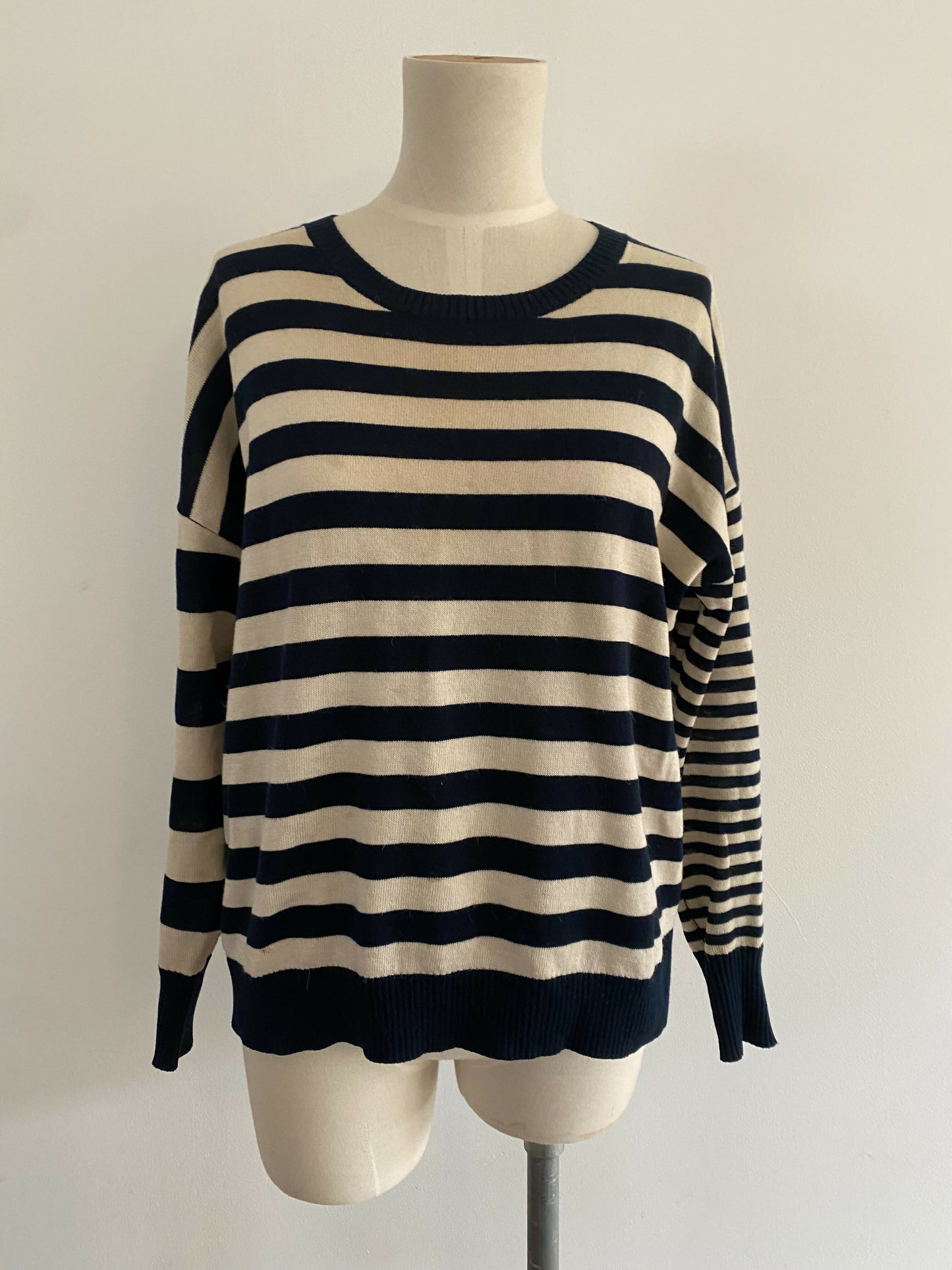 Women's Gorman Size S Navy Striped Pullover