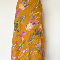 Gorman Size 12 Linen Floral-Print Midi Skirt