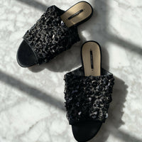 Zara Size 40 Beaded Black Sandals