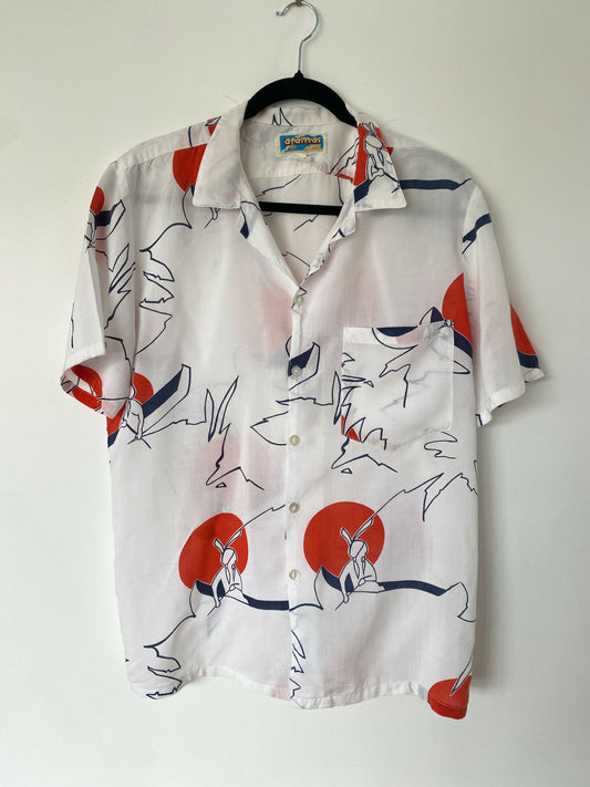 Men's Vintage Aramar Italian Collezione Size S Printed Shirt