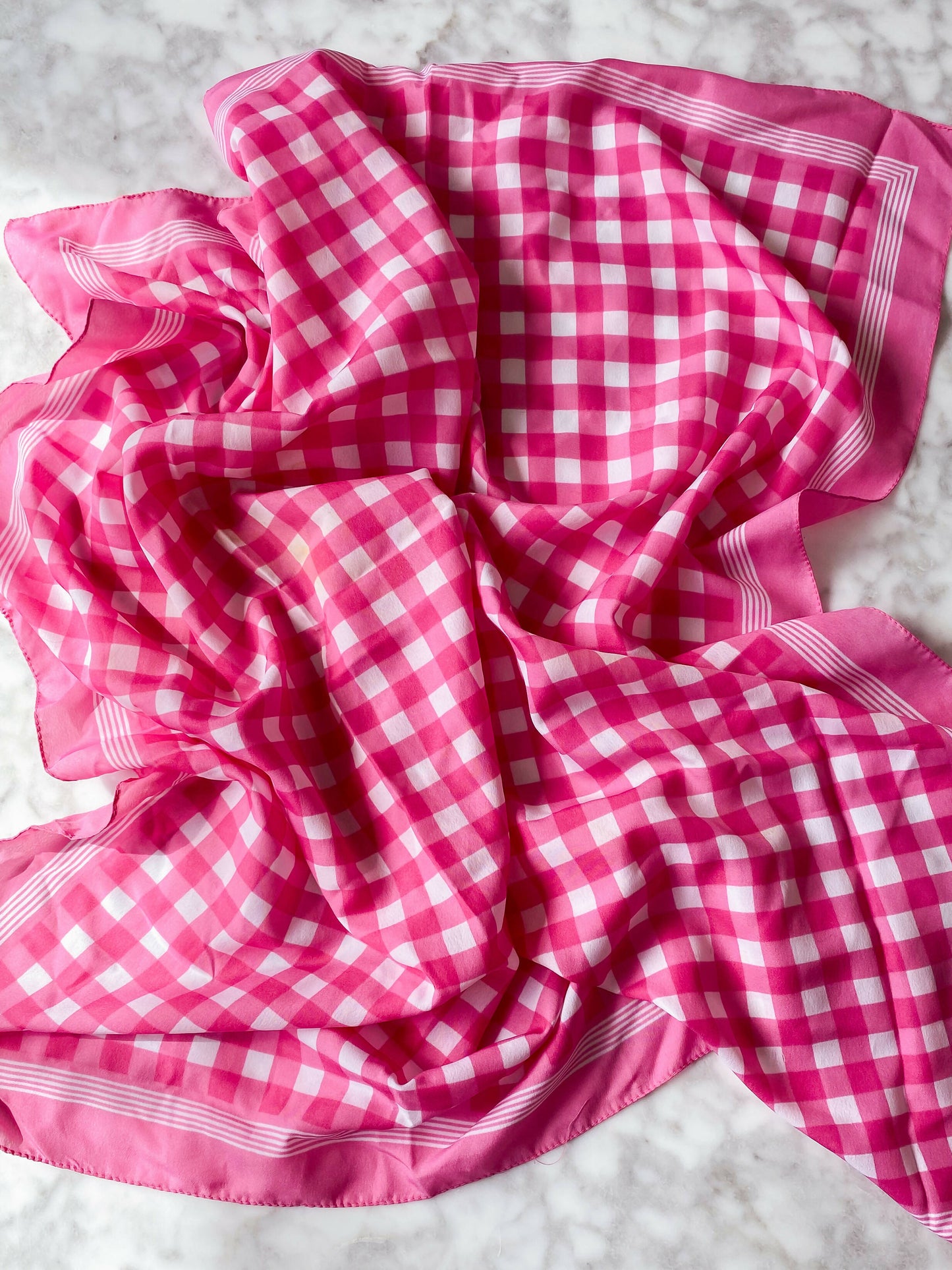 Pink Gingham Scarf