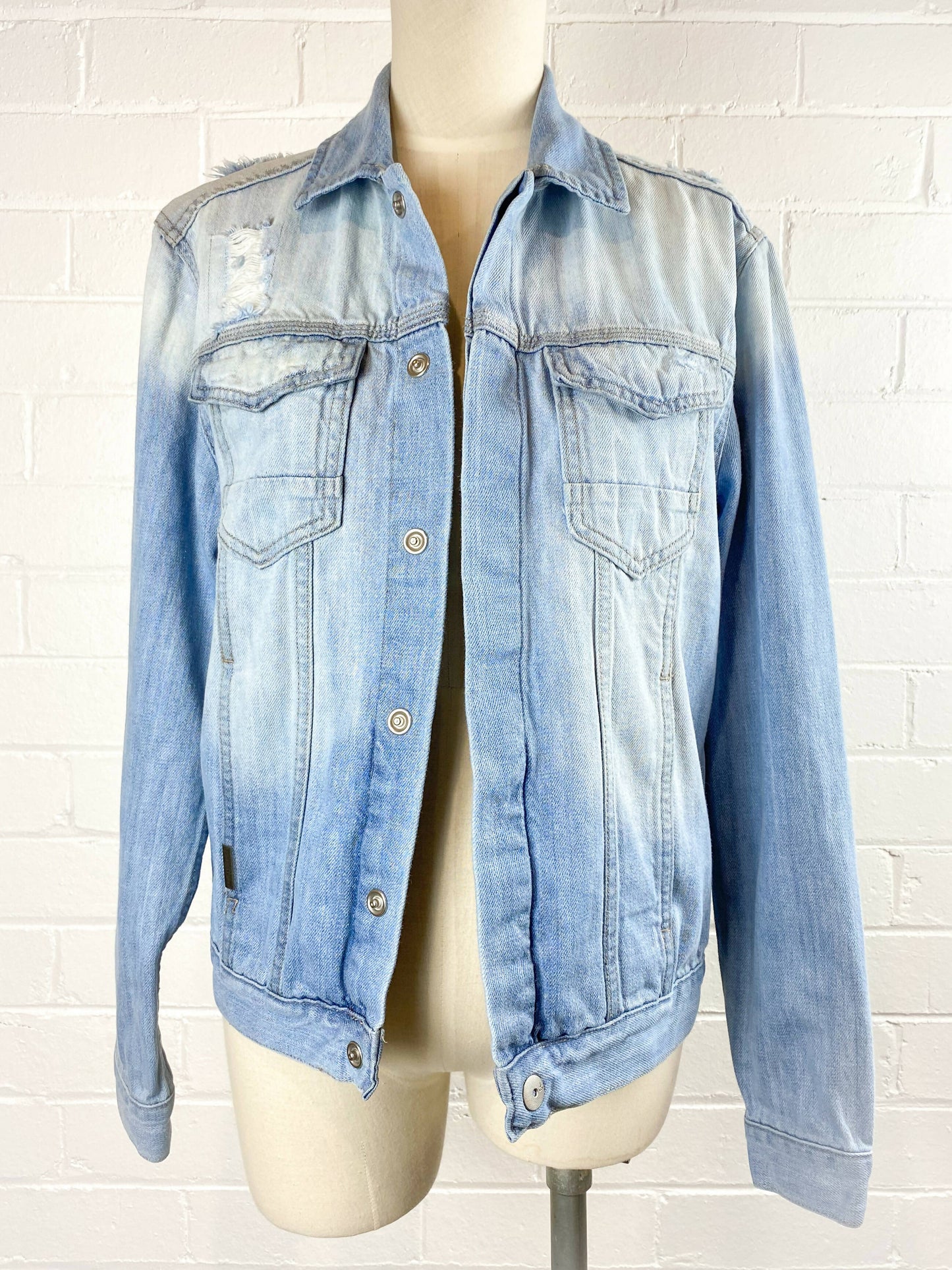 Calvin Klein Jeans Size S Distressed Denim Jacket