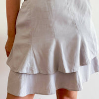 BCBG Max Azria Size 6 Layered Dusty-Blue Mini Skirt