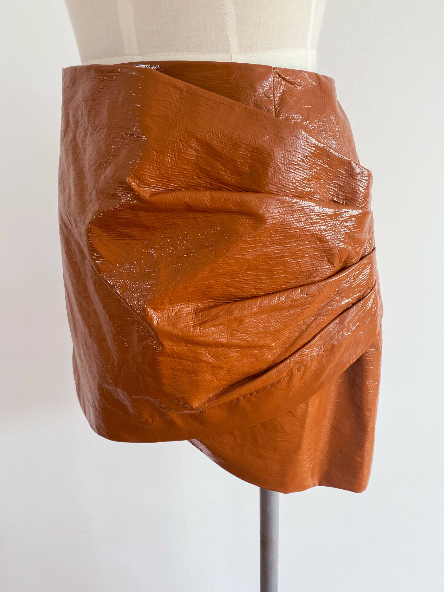 Bec + Bridge Size 12 Caramel Babette Faux Leather Mini Skirt