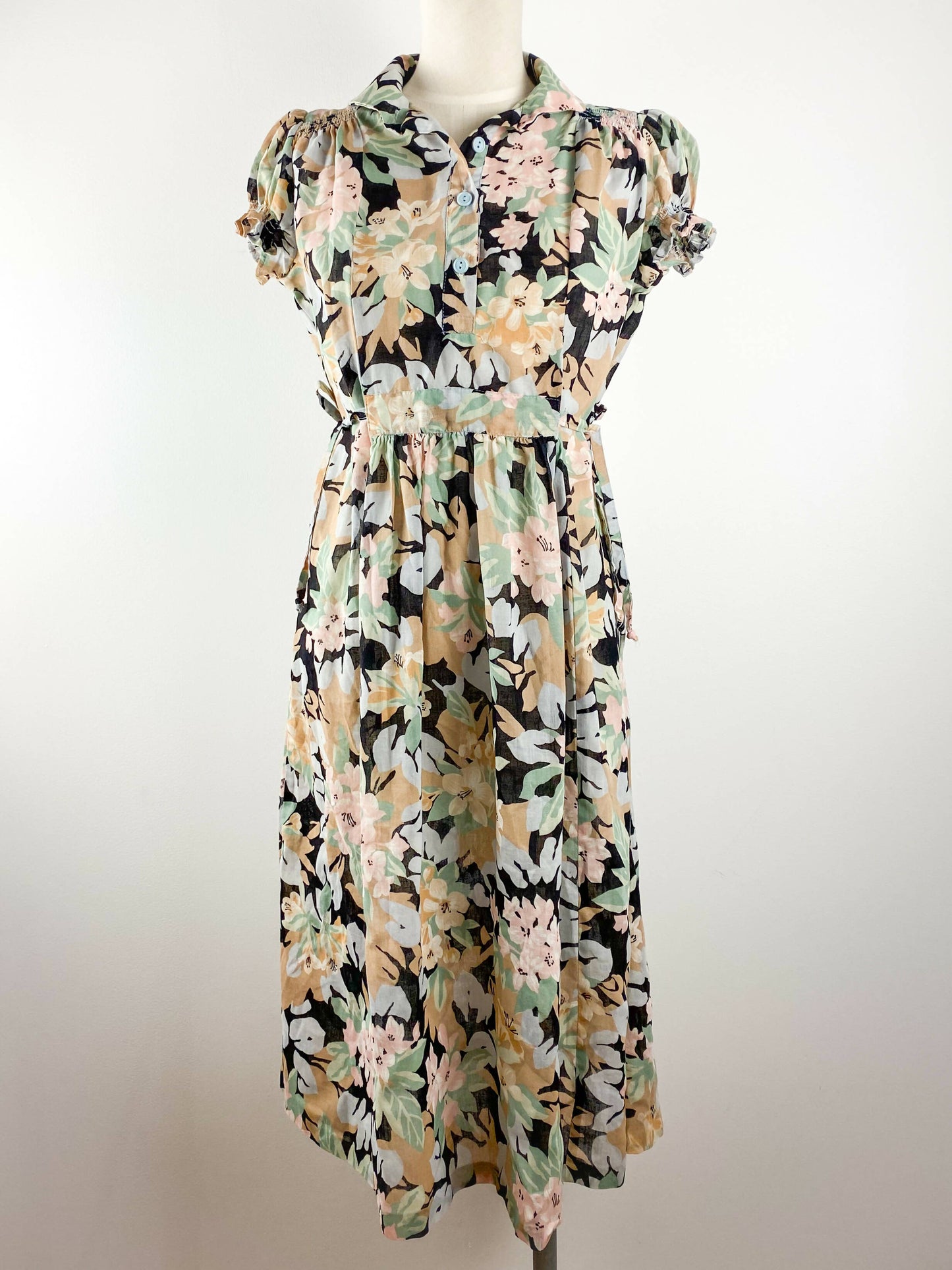 Lemon Size 10 Floral-Print Cotton Midi Dress