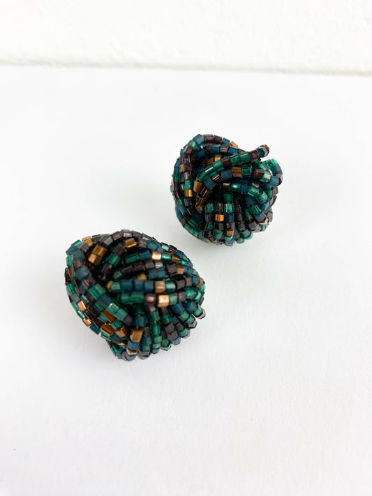 Multicoloured Bead Clip-On Earrings