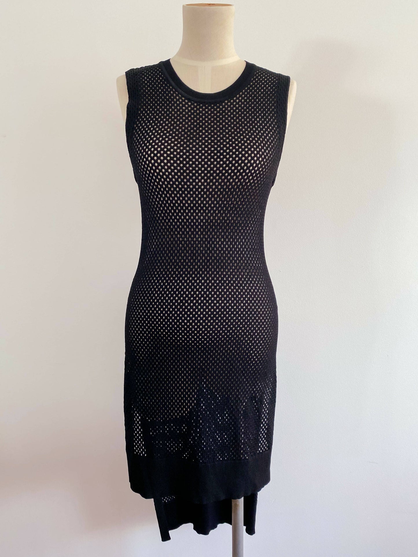 Veronika Maine Small Black Mesh Dress