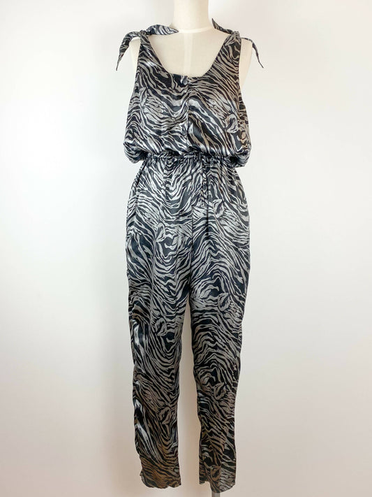 Shivam Metallic Animal-Print Jumpsuit