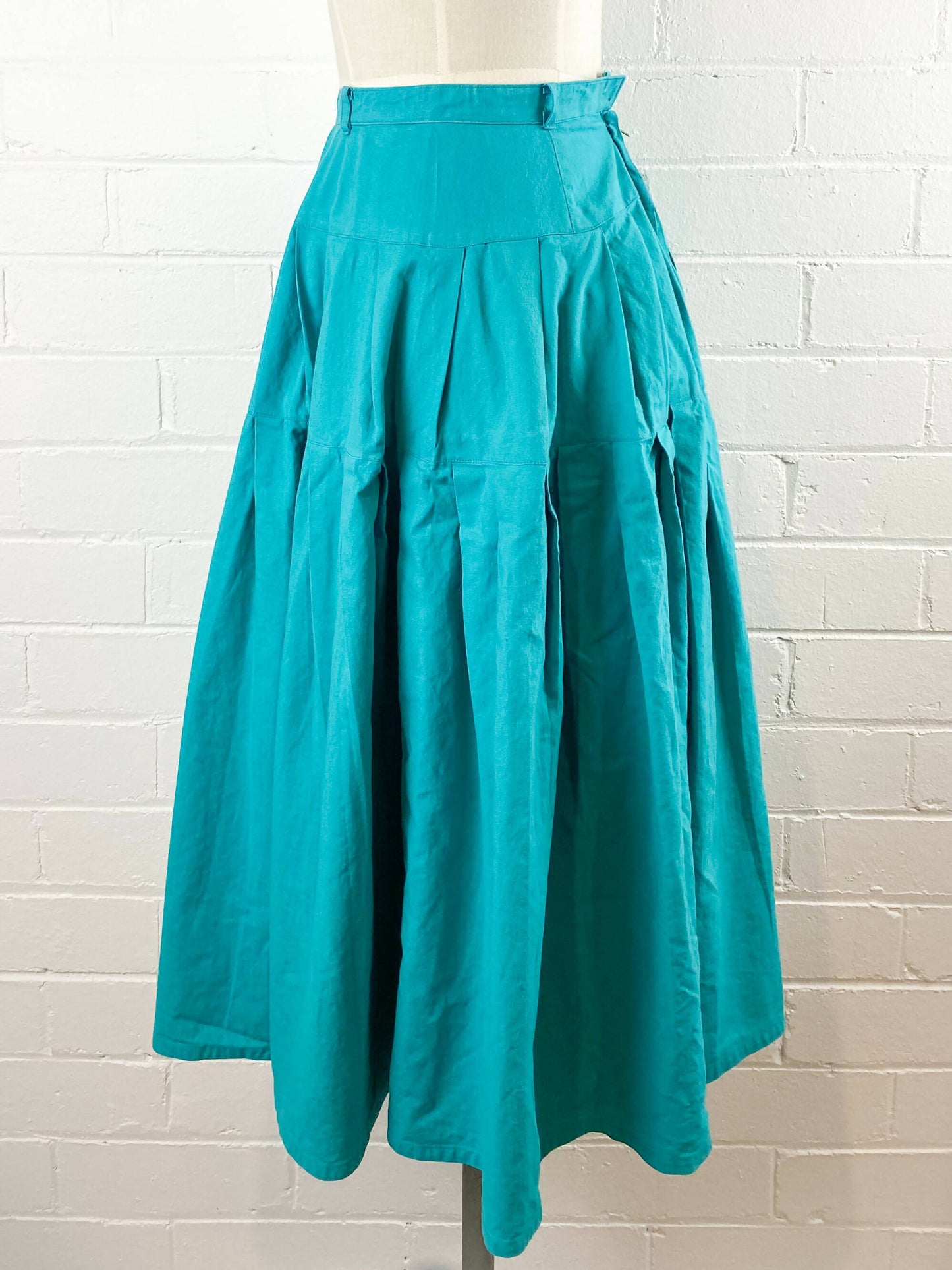 Size 8 Pleated Emerald-Green Midi Skirt