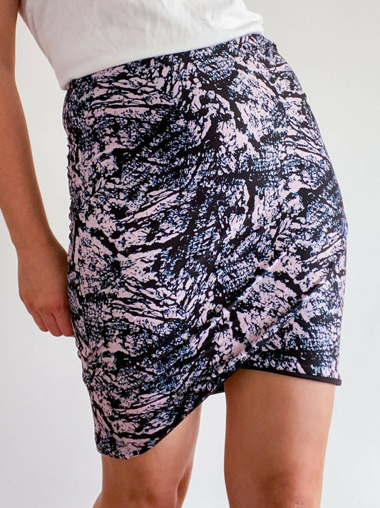 Kookai Size 2 (AU 6) Printed Stretchy Pencil Skirt