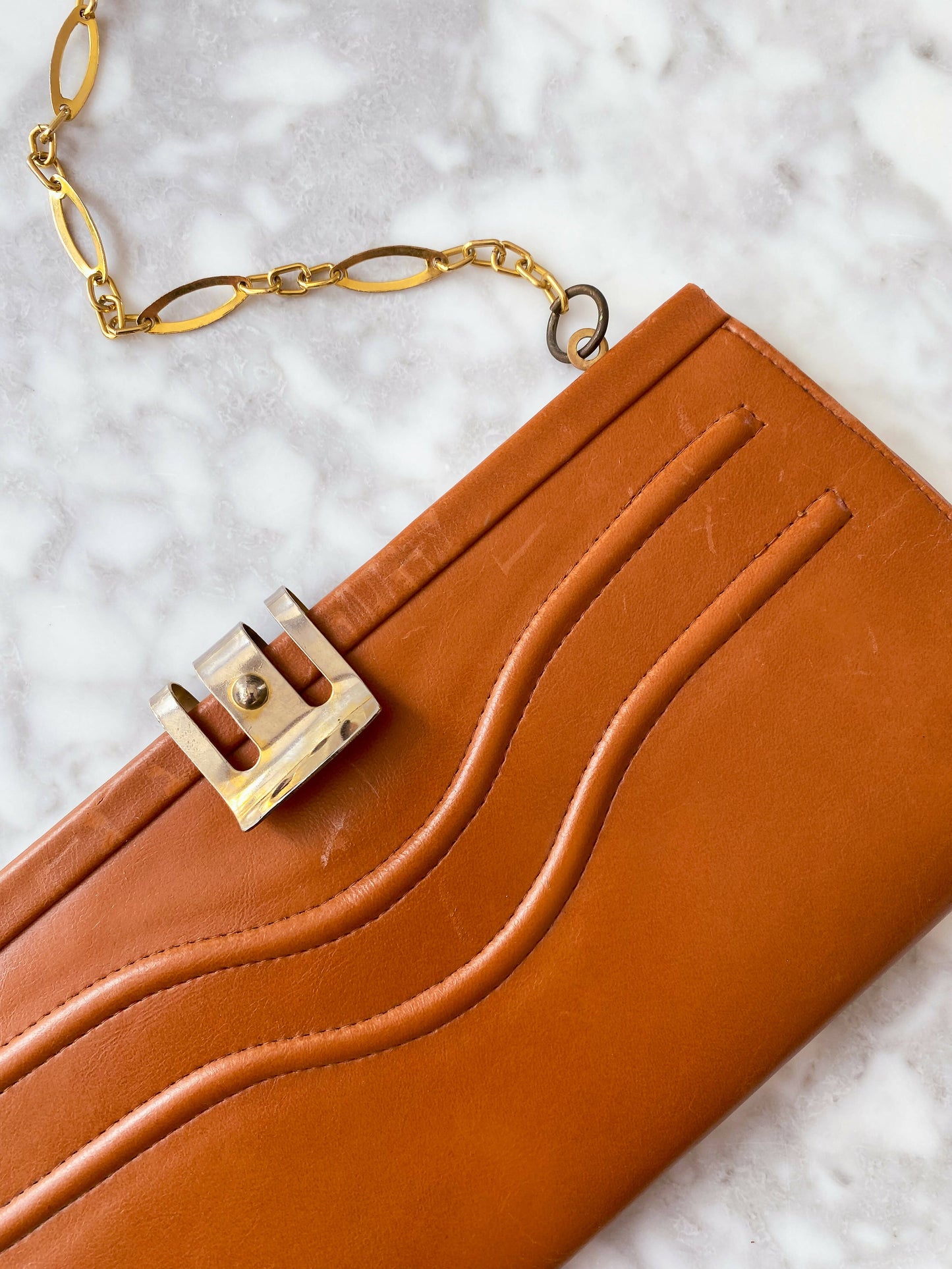 Tan Leather Clutch