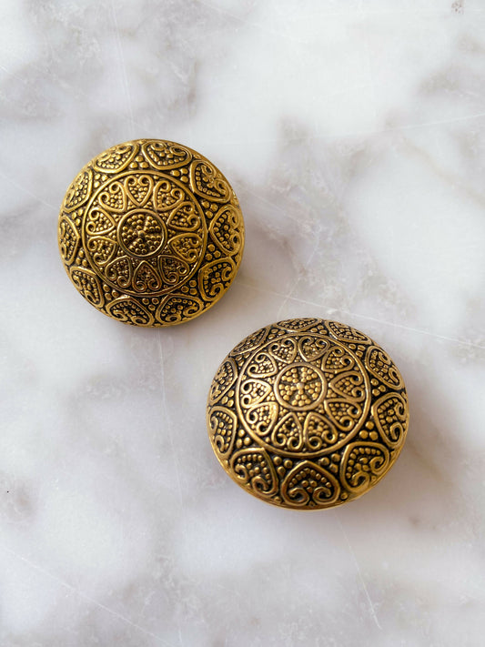 Gold-Tone Filigree Clip-On Earrings