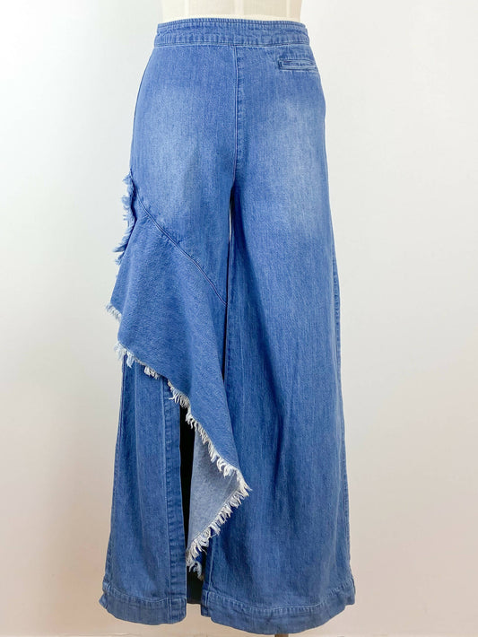 sass and bide Size 38 Flared Frayed Denim Jeans