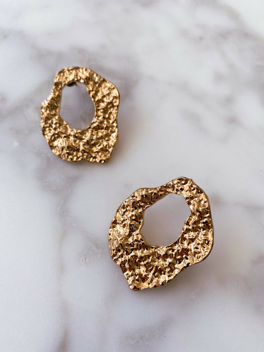 Hammered Gold-Tone Earrings