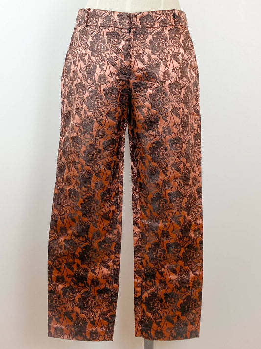 Zimmermann Size 1 Silk-Blend Pink Brocade Pants