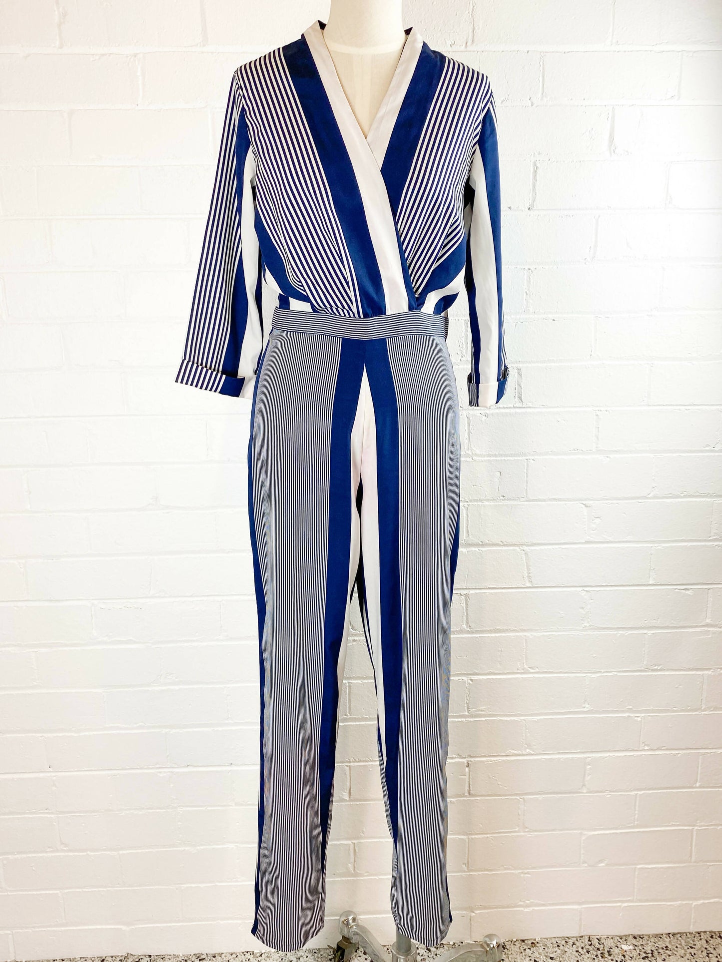 Striped Two-Tone Jumpsuit