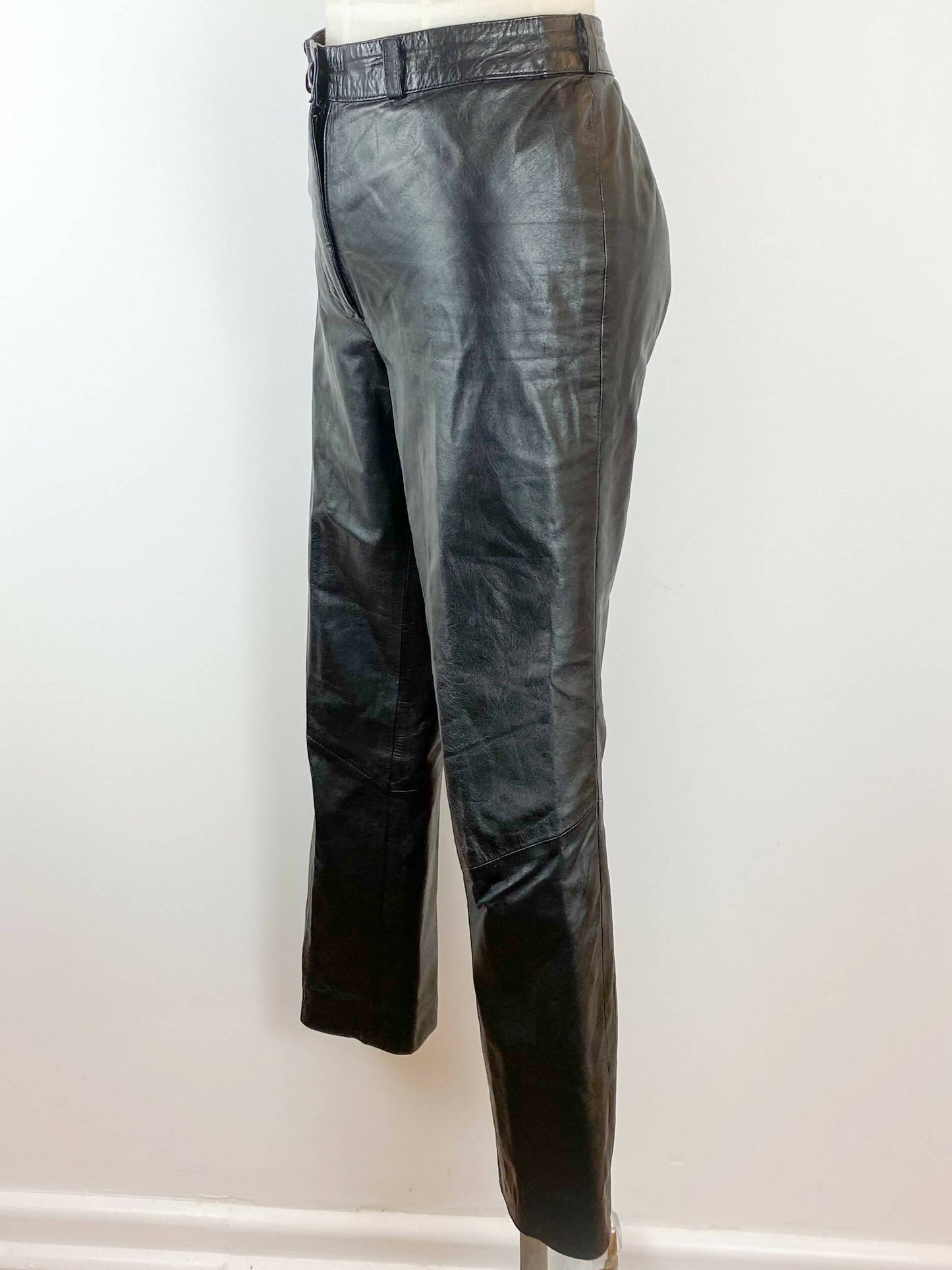 Size 8 Black Slim-leg Leather Pants