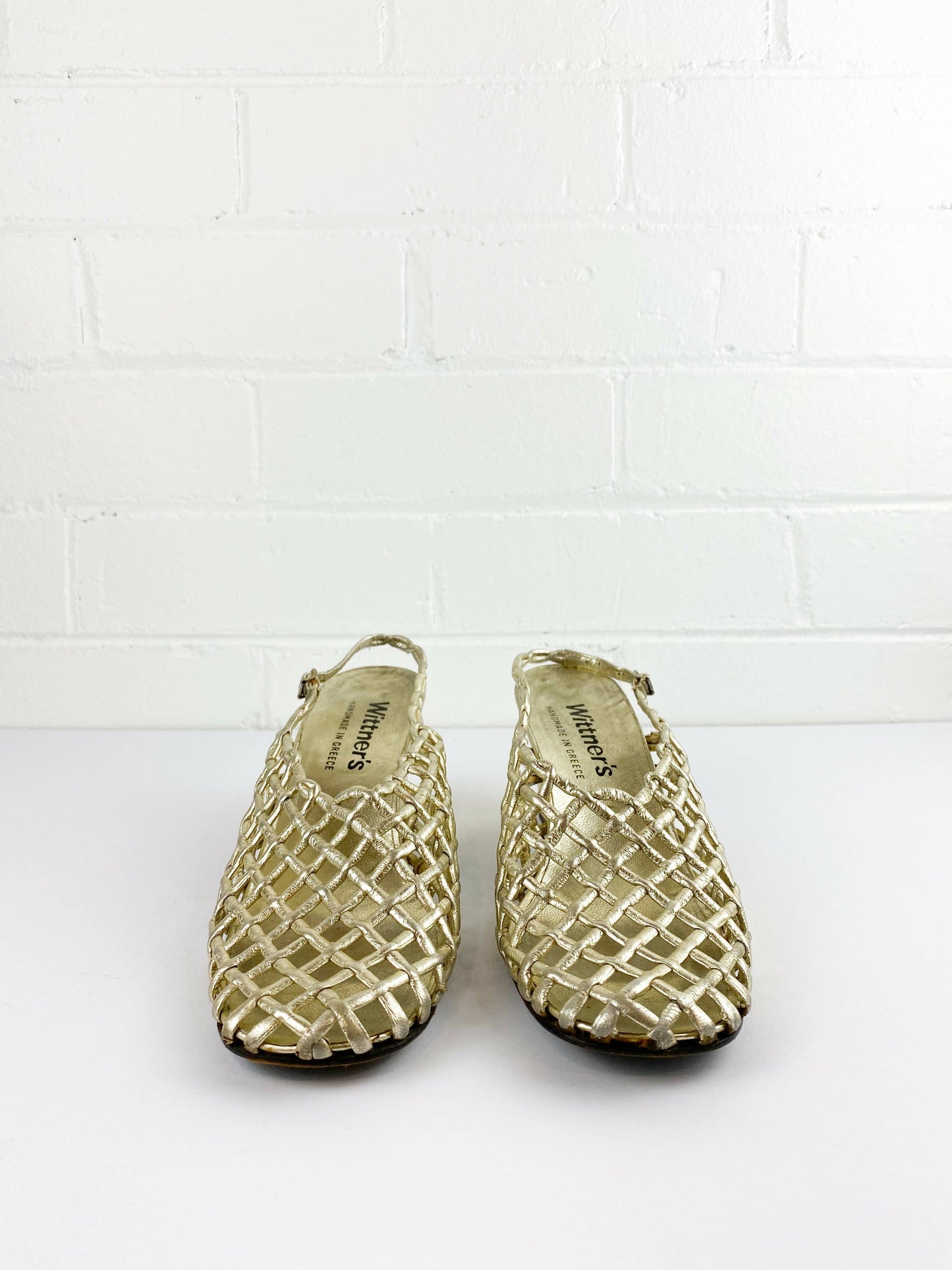 Wittner's Size 36 Gold Woven Leather Sandals