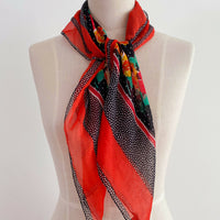 Multicoloured Floral and Polka-Dot Scarf