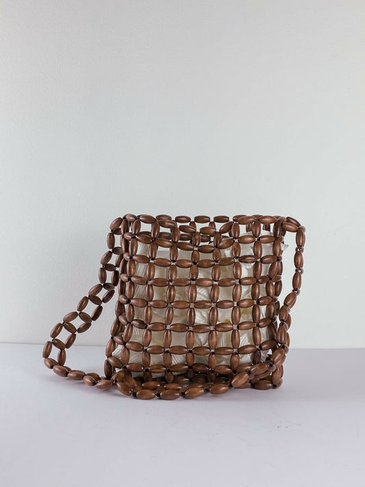 Brown Beaded Bag