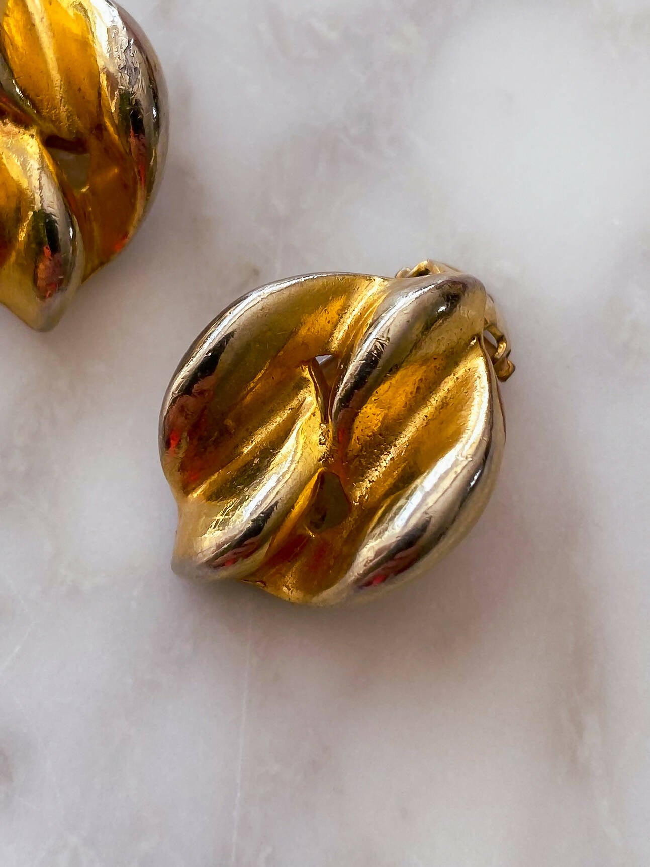 Twisted Gold-Tone Clip-On Earrings