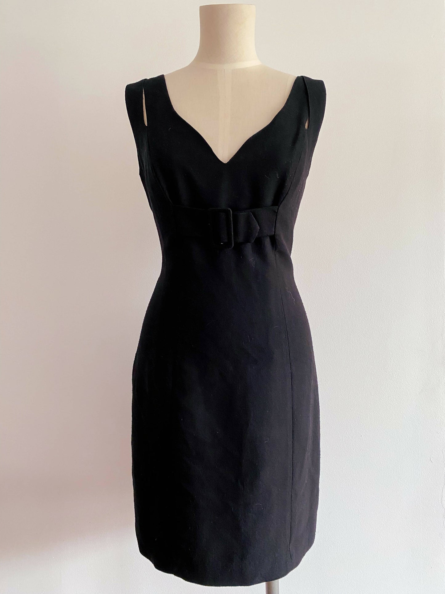 After Eight Size 12 Black Crepe Mini Dress