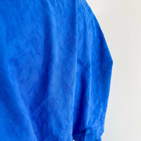 Blue Jacquard Cropped Top